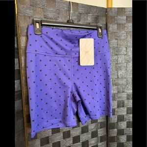 Fabletics blue polka dot biker shorts